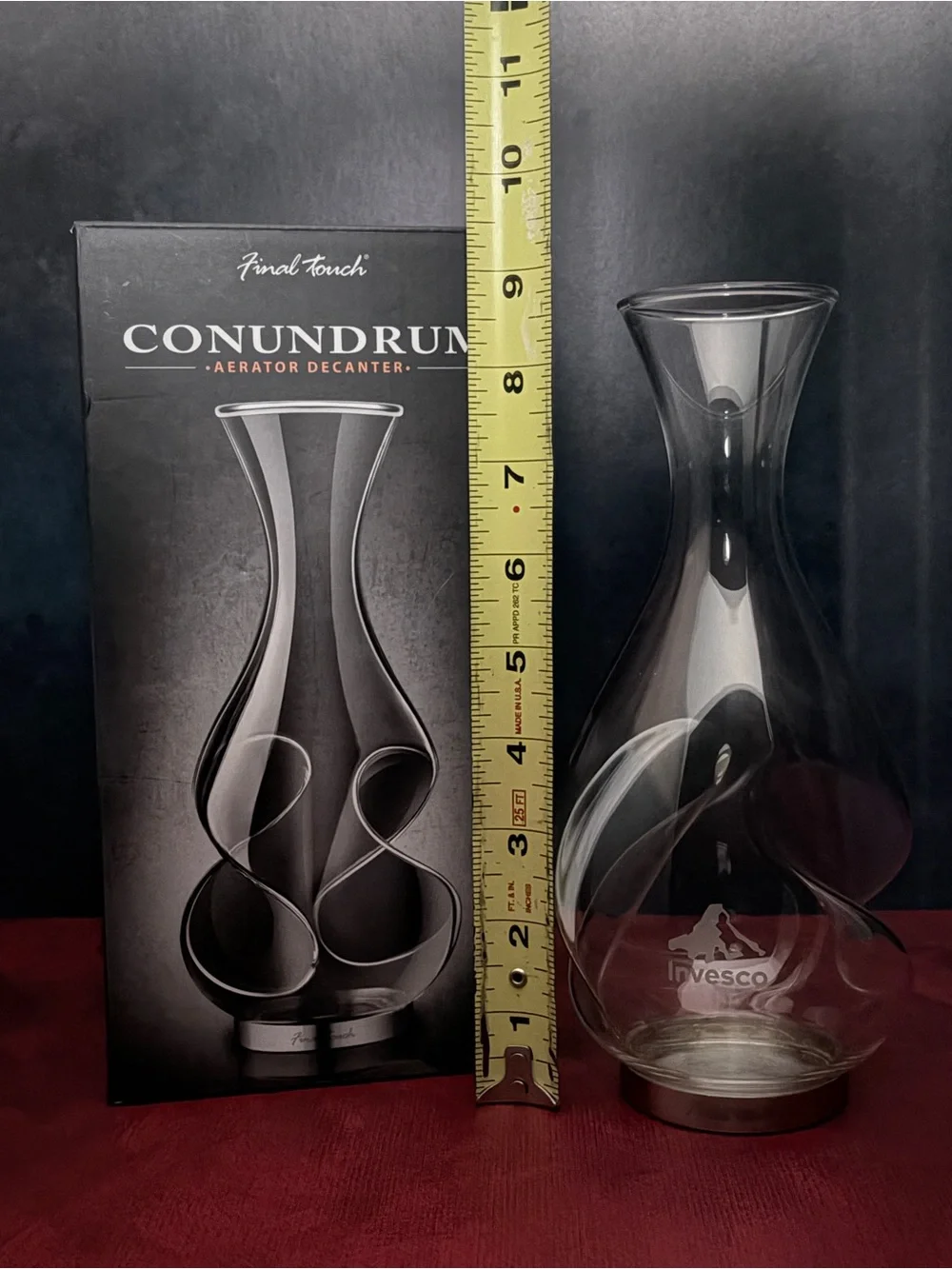Final Touch Conundrum / Énigme Aerator Decanter Glass Wine Carafe Invesco